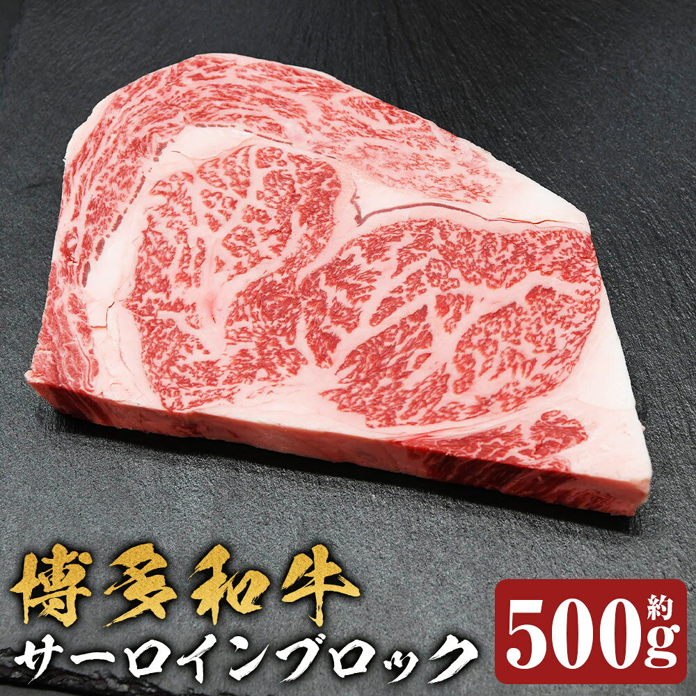 博多和牛 サーロインブロック 約500g 和牛 牛肉 サーロイン お肉 冷凍 福岡県産 国産 福岡県 嘉麻市 送料無料