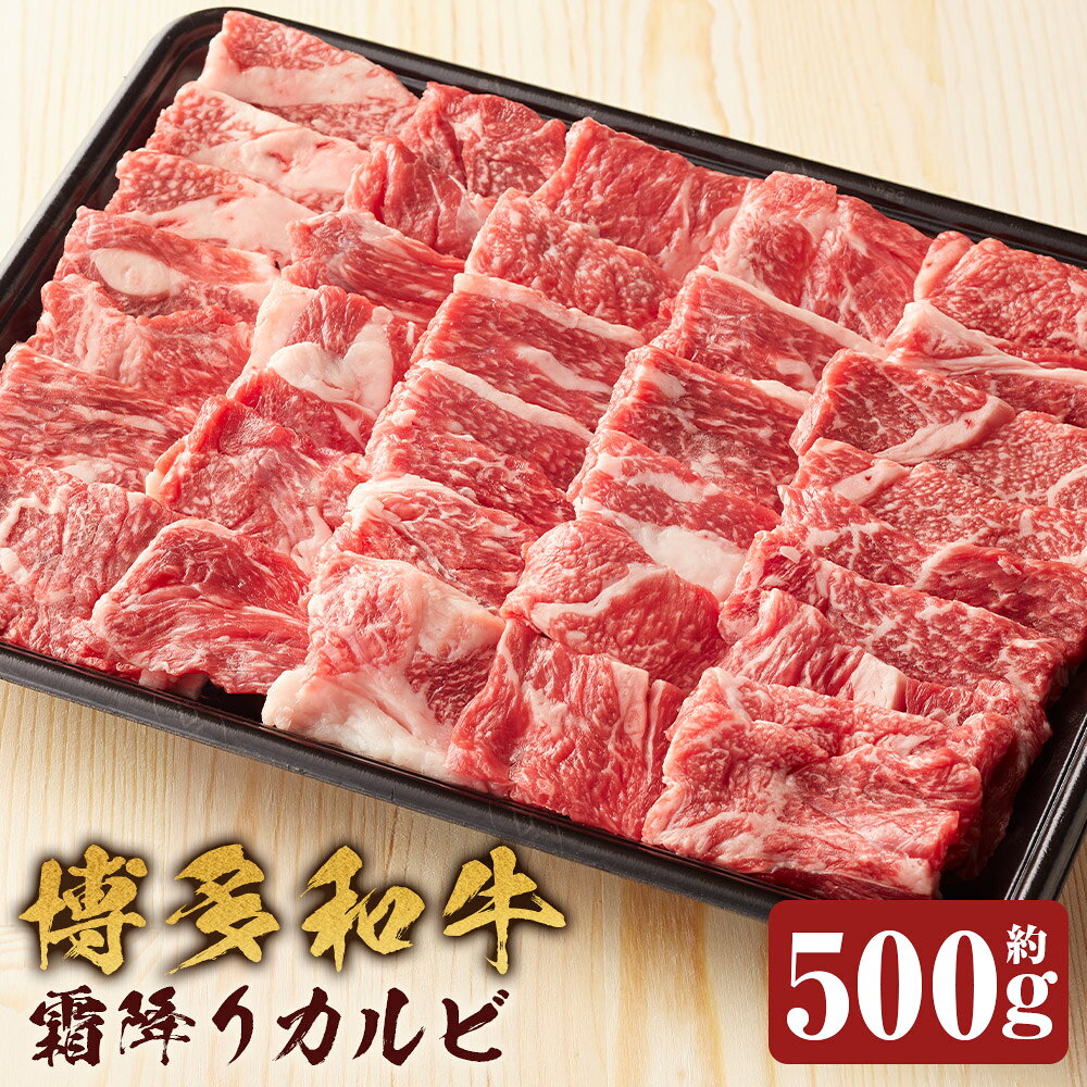 博多和牛 霜降りカルビ 約500g 和牛 牛肉 お肉 焼肉 焼き肉 カルビ BBQ バーベキュー カルビ丼 チャーハン 料理 冷凍 福岡県産 国産 福岡県 嘉麻市 送料無料