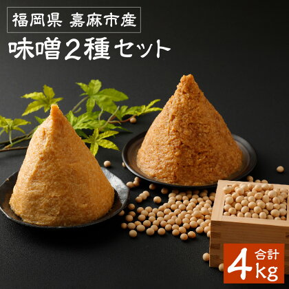 数量限定 味噌2種セット 合わせ味噌1kg×2袋 米味噌1kg×2袋 合計4kg みそ ミソ 無添加 セット 詰め合わせ 国産 九州産 福岡産 送料無料