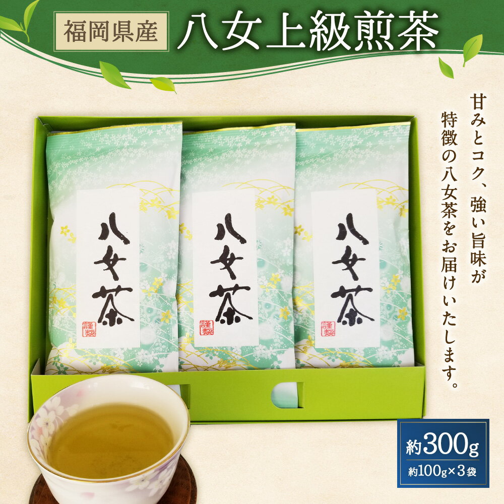 【ふるさと納税】八女上級煎茶 合計300g(約100g×3袋) 八女茶 緑茶 日本茶 煎茶 九州産 国産 送料無料