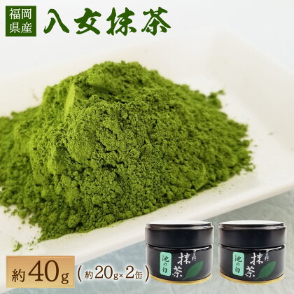 八女抹茶 合計約40g(約20g×2缶) 八女茶 抹茶 日本茶 緑茶 九州産 国産 冷蔵配送 送料無料