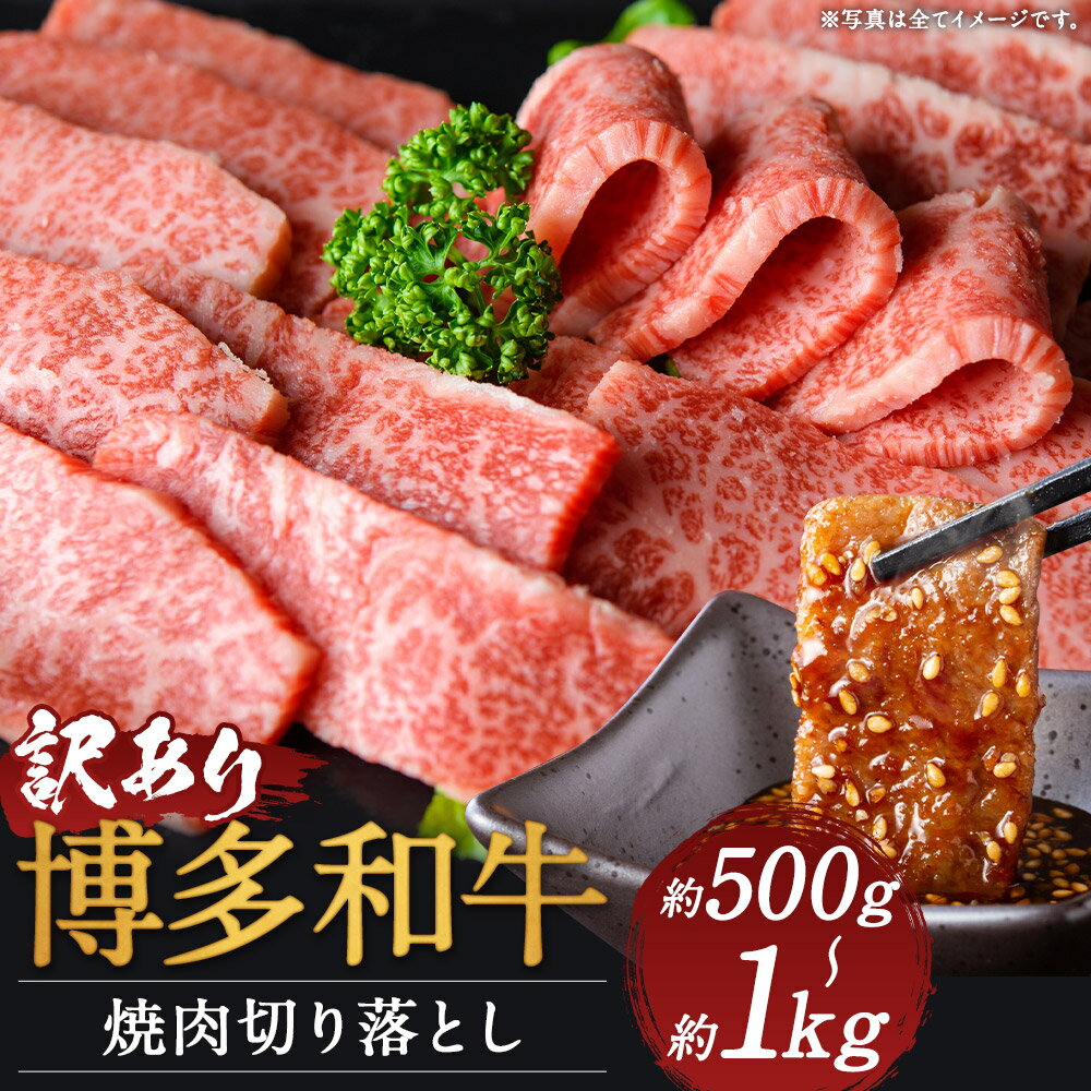 【ふるさと納税】訳あり 博多和牛 焼肉切り落とし 約500g/約1kg 選べる内容量 牛肩ロース又はバラ お肉 和牛 焼き肉 ご家庭用 冷凍 福岡県産 九州産 国産 送料無料