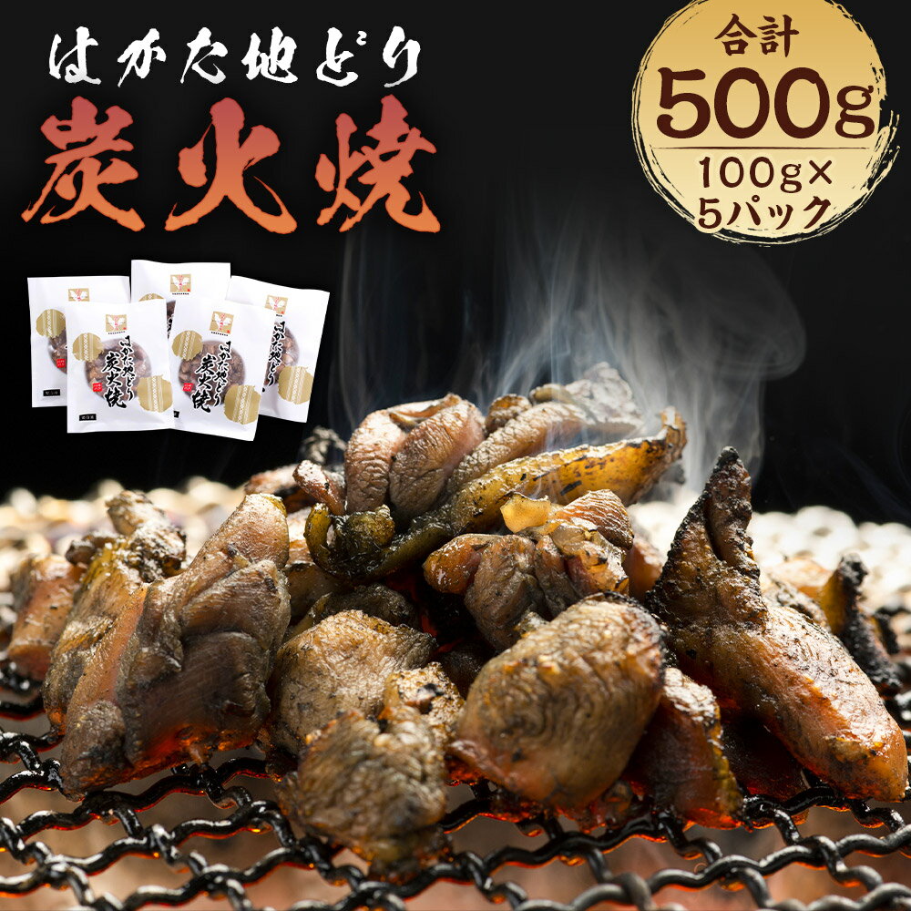 はかた地どり炭火焼 合計500g 100g×5パック 炭火焼 地鶏 鶏肉 おつまみ おかず 小分け 冷凍 送料無料