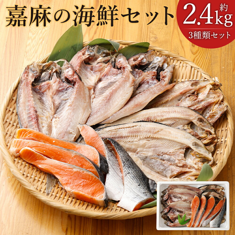 【ふるさと納税】海なし市 嘉麻の海鮮セット 合計約2.4kg 3種類 セット 一汐銀鮭 アジの開き ホッケ 鰺 干物 魚 開き 海鮮 おかず おつまみ 惣菜 嘉...