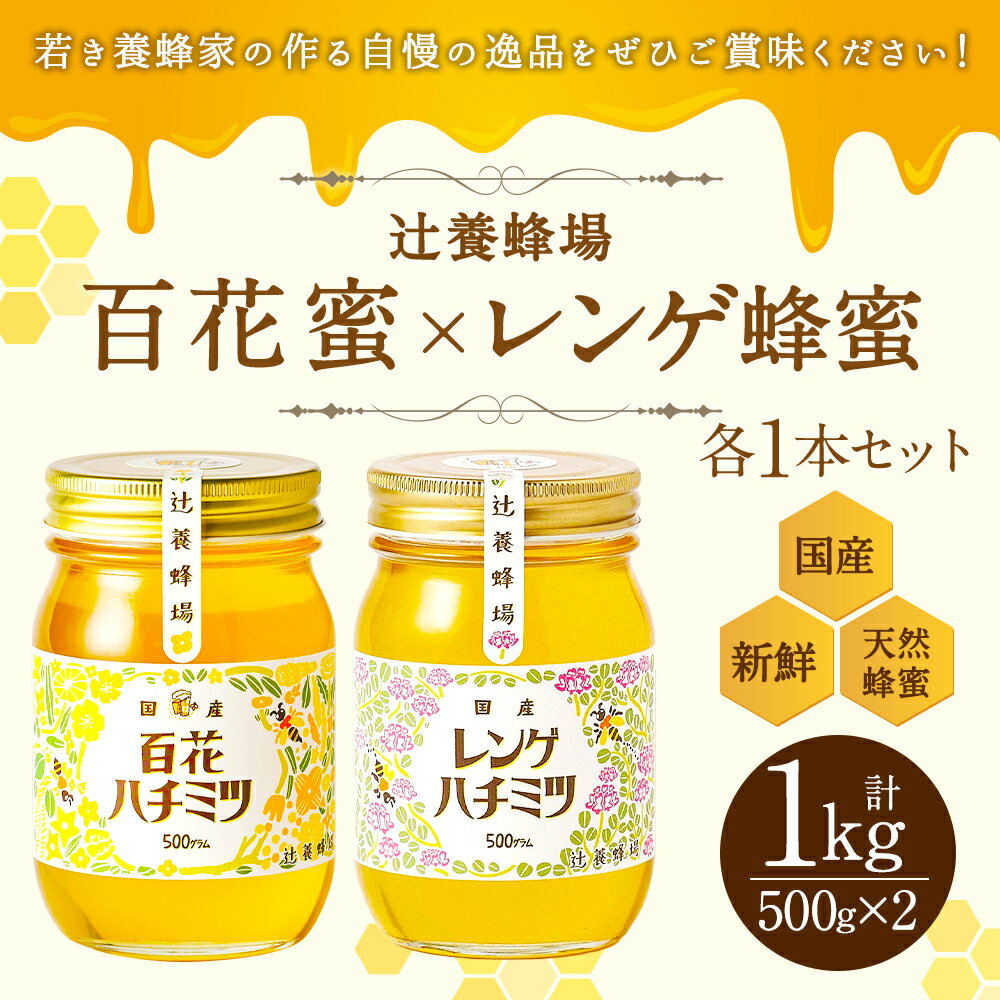 【ふるさと納税】辻養蜂場株式会社 百花蜜 レンゲ蜂蜜 500g×2本 合計1kg 国産 九州産 天然蜂蜜 蜂蜜 はちみつ ハニー 瓶 送料無料