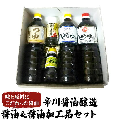 醤油 醤油加工品 セット 5種 薄口 濃口 しょうゆ つゆ ポン酢 辛川醤油醸造　【朝倉市】