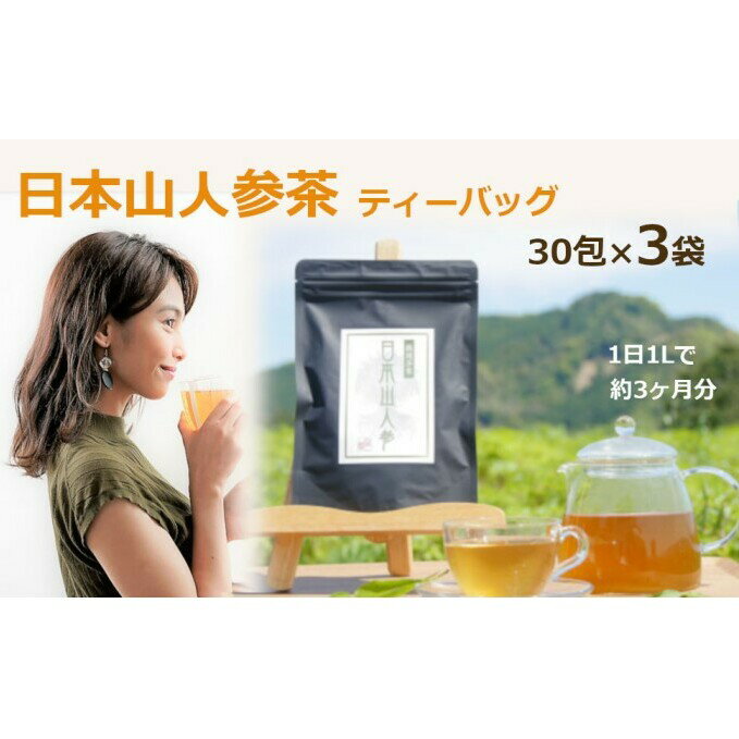 20位! 口コミ数「0件」評価「0」★希少★日本山人参茶30包入り×3袋　【飲料類・お茶・野菜/人参】