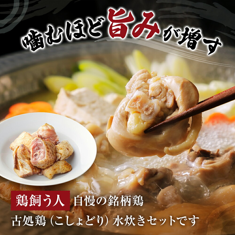 【ふるさと納税】古処鶏水炊きご家庭用セット（小） (3～4人用) 鍋セット 鶏肉水炊...