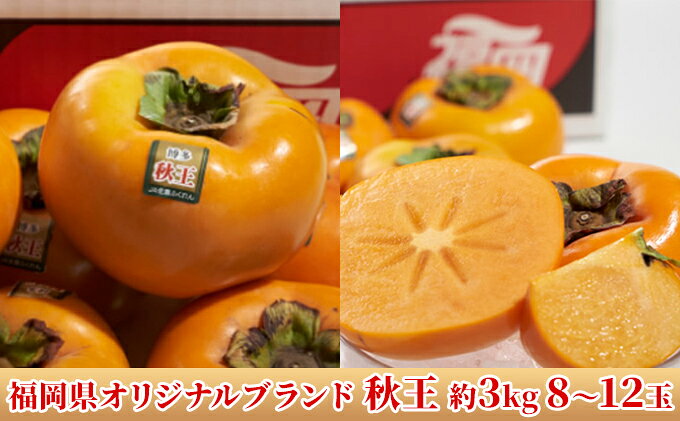 【ふるさと納税】柿 秋王 あきおう 約3kg箱 8～12玉 配送不可 離島 果物類 かき 　お届け：2026年10月下旬～11月末にかけて順次発送