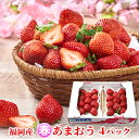 【ふるさと納税】いちご あまおう 4パック 福岡産 1パックあたり約250g 春 配送不可離島 果物類 フルーツ イチゴ 苺  お届け:2026年2月上旬~2026年3月末にかけて順次発送