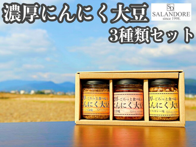 【ふるさと納税】濃厚にんにく大豆_3種類セット 加工食品 豆類 大豆ミート