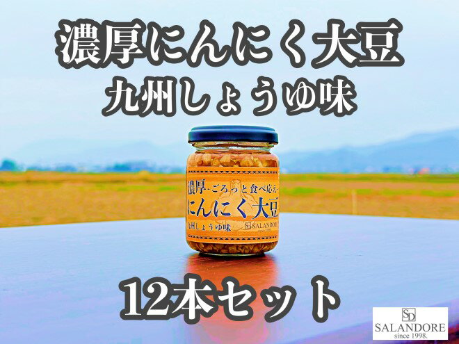 【ふるさと納税】濃厚にんにく大豆_九州しょうゆ味_12本セット　【加工食品・大豆・豆類・大豆ミート・独自製法・高たんぱく・食物繊維・ミネラル・ビタミン・オリジナルの味付け・プレーン】