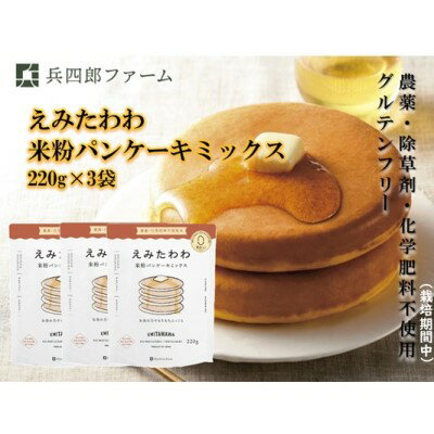 【ふるさと納税】【栽培期間中 農薬・化学肥料不使用米】米粉 パンケーキ ミックス 3個セット　【パン・お菓子・ケーキ】のサムネイル