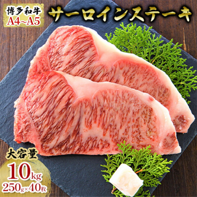 【ふるさと納税】牛肉 サーロインステーキ 合計10kg 博多和牛 A4以上 セット 250g×40枚 配送不可 離島　【 肉 お肉 牛肉 国産和牛 黒毛和牛 サーロインステーキ 40枚 】のサムネイル