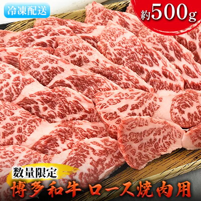 数量限定 牛肉 博多和牛 ロース 焼肉用 約500g 配送不可 離島 お肉 霜降り やわらかい きめ細かい 黒毛和牛 国産 国産牛 おうち焼肉 肉料理 食材 食べ物 グルメ