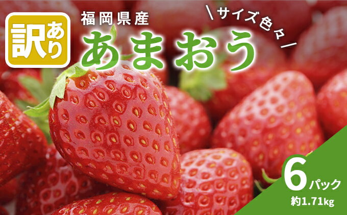 【ふるさと納税】訳あり いちご 2024年2月下旬より発送 あまおう サイズ色々 6パック 約1.71kg 配送不可 離島　【 果物 フルーツ 福岡県産あまおう 】　お届け：2025年2月下旬～3月末