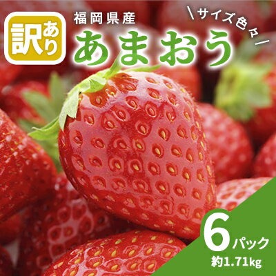 【ふるさと納税】訳あり いちご 2024年2月下旬より発送 あまおう サイズ色々 6パック 約1.71kg 配送不可 離島　【 果物 フルーツ 福岡県産あまおう 】　お届け：2025年2月下旬～3月末