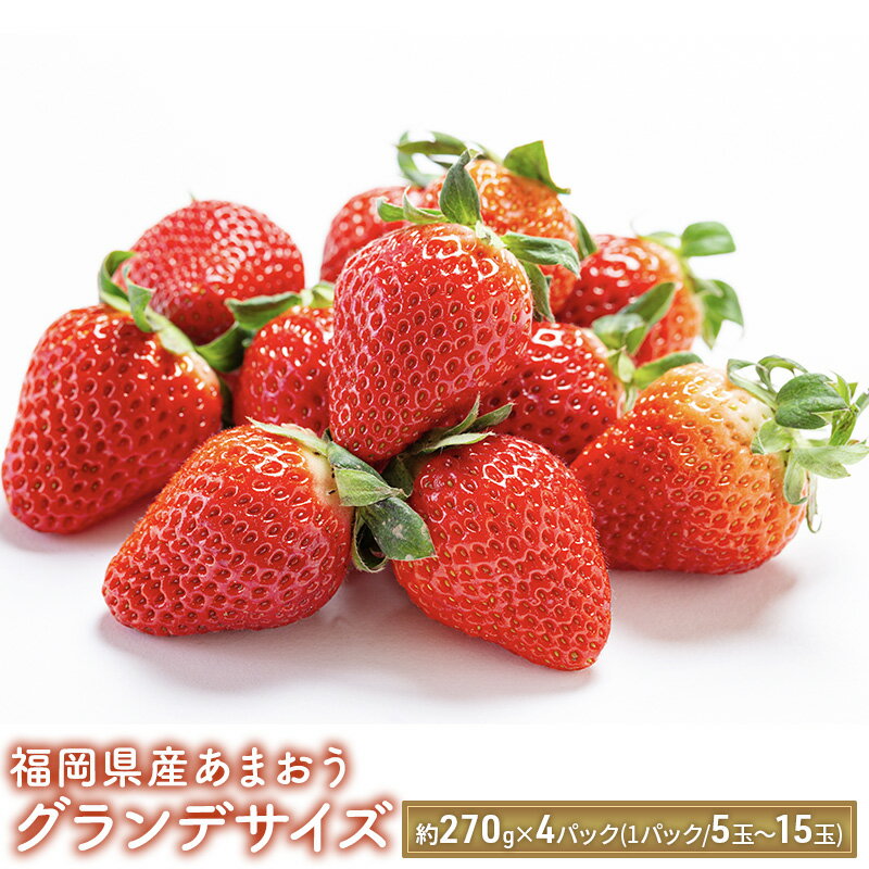 【ふるさと納税】あまおう いちご 福岡 グランデサイズ 約270g×4パック（1パック／5玉～15玉）いちごの王様 イチゴ 苺 2024年2月から発送 配送不可：北海道、離島 　お届け：2024年2月1日～5月10日までのサムネイル
