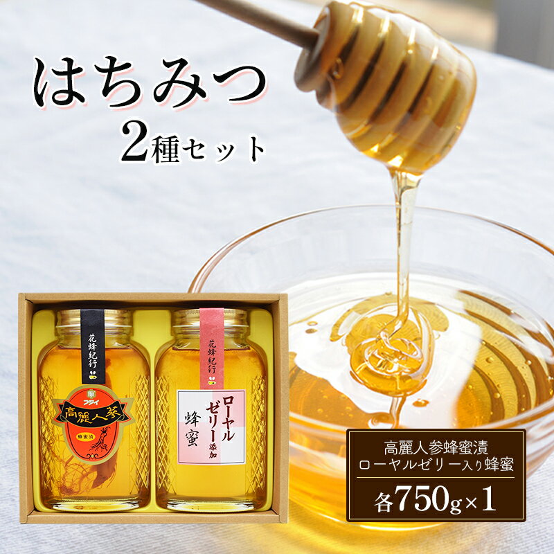 はちみつ セット 2種 高麗人参蜂蜜漬・ローヤルゼリー入り蜂蜜 各750g×1 ハチミツ 蜂蜜 健康