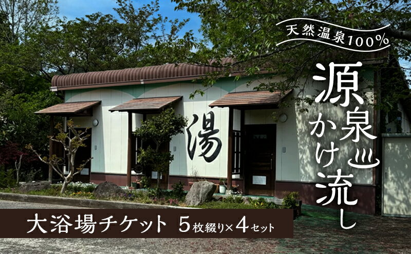 【ふるさと納税】温泉 天然温泉100％ 源泉かけ流し 大浴場チケット5枚綴り×4セット 天然温泉 チケット 源泉