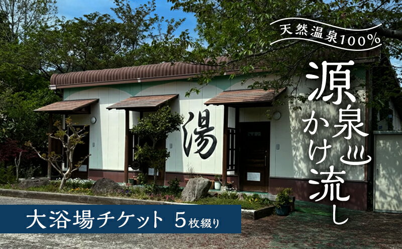 【ふるさと納税】温泉 天然温泉100％ 源泉かけ流し 大浴場チケット5枚綴り 天然温泉 チケット 源泉