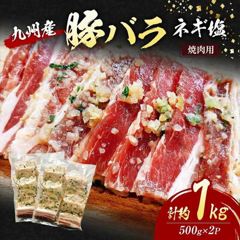 豚バラ 九州産 焼肉 ネギ塩 計約1kg (500g×2P) 肉 豚肉 ※配送不可:離島