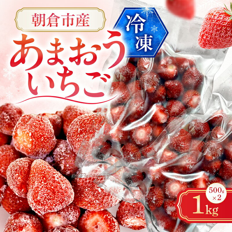 いちご 朝倉市産 冷凍あまおう 1kg（500g×2）イチゴ 苺 果物 デザート ＜しばやま農園＞ ※配送不可：離島