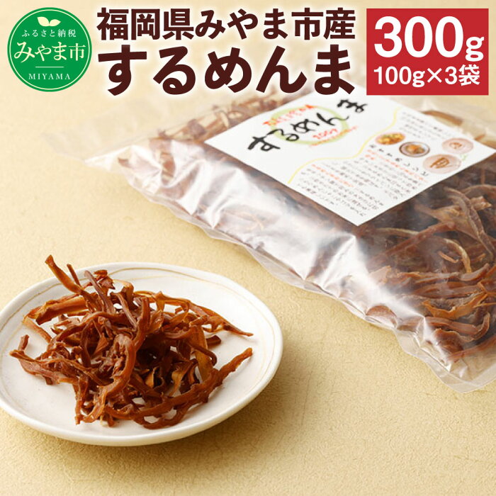 【ふるさと納税】するめんま 味付き乾燥メンマ 合計300g 100g×3袋 メンマ おかず 総菜 おつまみ つまみ 国産 九州産 福岡県産 みやま市産 送料無料