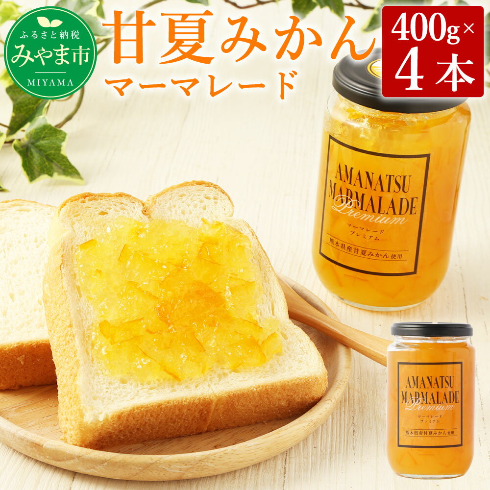 1位! 口コミ数「4件」評価「5」甘夏みかん マーマレード 合計1.6kg 4本 400g×4本 ジャム コンフィチュール みかん ミカン 甘夏 あまなつ 瓶 加工品 九州産･･･ 