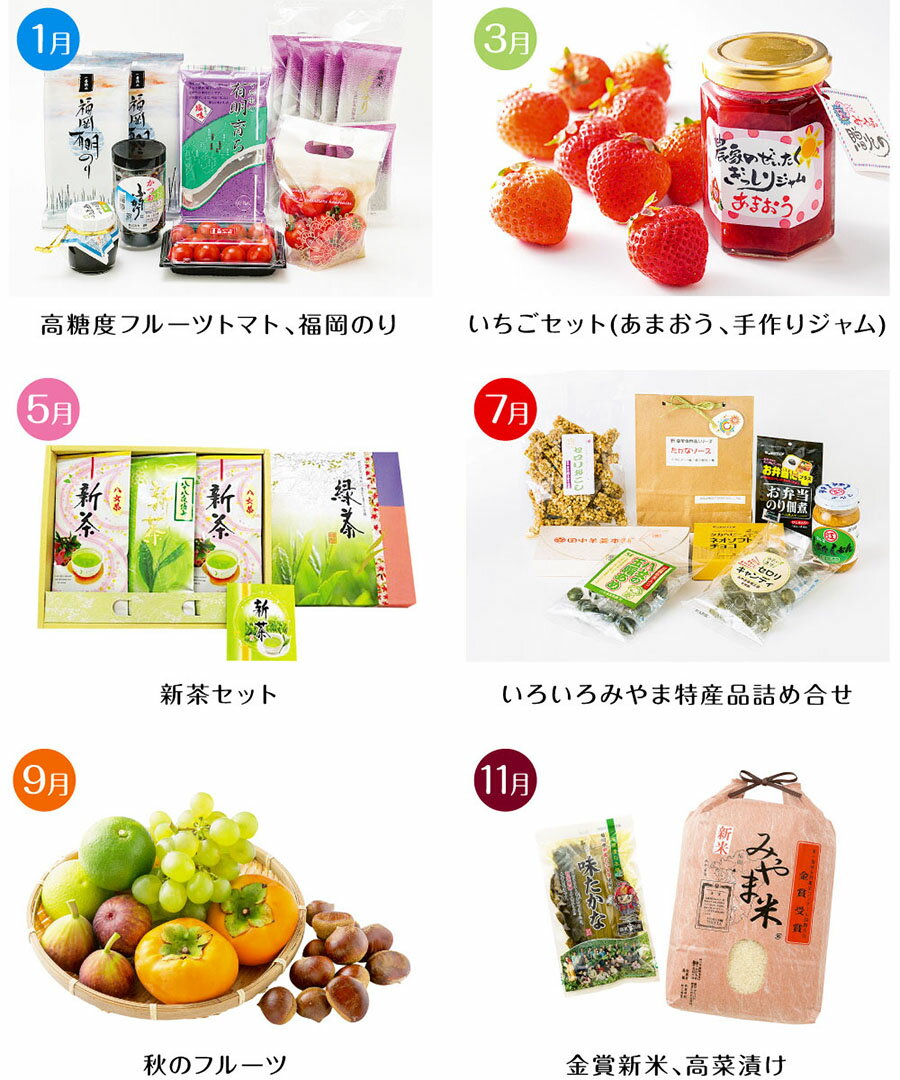 【ふるさと納税】【定期便奇数月コース】隔月届くみやまの逸品コース 計6回 フルーツ 野菜 いちご あまおう トマト 海苔 茶 新茶 米 高菜 旬 セット 詰め合わせ 定期発送 定期便 送料無料