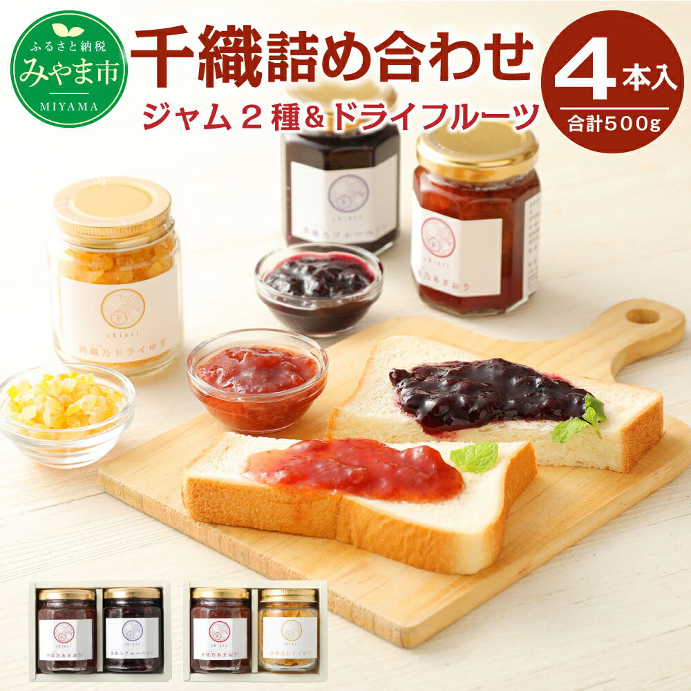 9位! 口コミ数「0件」評価「0」千織 chiori 2本入り×2セット ジャム 140g×3本 ドライフルーツ 80g×1本 計4本 500g 詰め合わせ あまおう ブルー･･･ 