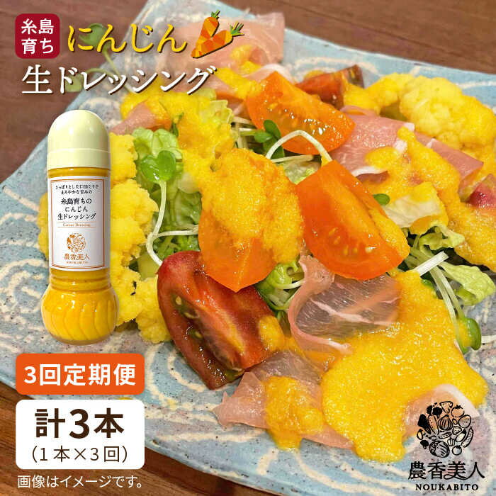 [全3回定期便]糸島そだちのにんじん 生ドレッシング(285ml×1本×3回)[農香美人] [AAG048] 17000円