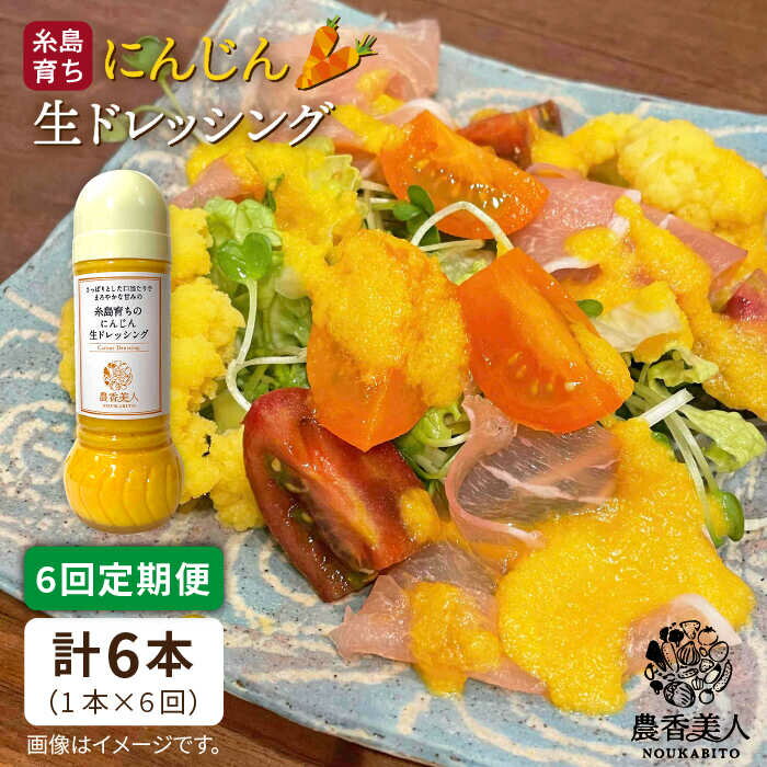 【ふるさと納税】【全6回定期便】糸島そだちのにんじん 生ドレッシング（285ml×1本×6回）【農香美人】...