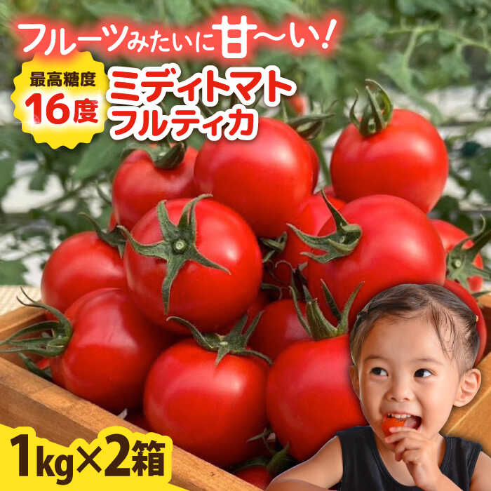 【ふるさと納税】＼期間限定／フルティカ 2kg (1kg×2箱) 糸島市 / かわぞえ農園[AAM006] トマト