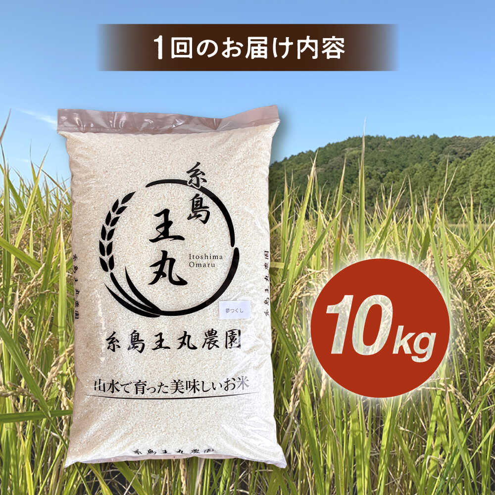 【ふるさと納税】【令和8年産新米】【全12回定期便】 糸島産 夢つくし 10kg × 12回 (月1回) 計120kg　 糸島市 / 糸島王丸農園 ( 谷口汰一 )【いとしまごころ】 [AAZ008] 常温 米白米 30万円 300000円 f402303-itoshima-10001282 福岡県糸島市 サンプル画像3