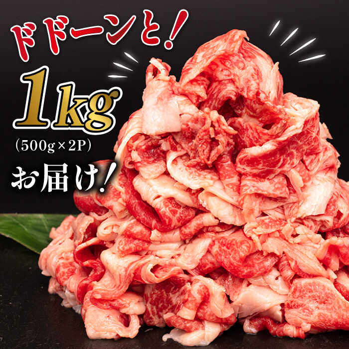 【ふるさと納税】博多和牛 切り落とし 1kg (500g×2P)糸島市 / 幸栄物産 [ABH001] 14000円 黒毛和牛 冷凍配送 肉 牛肉 薄切り スライス 小分け