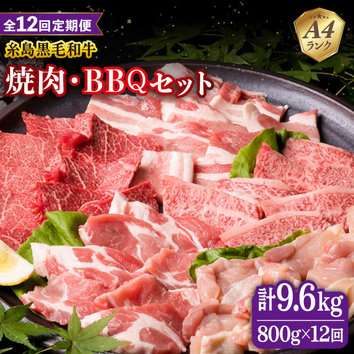 49位! 口コミ数「0件」評価「0」【全12回定期便】焼肉・バーベキュー セット 計800g 牛モモ 牛バラ 豚バラ 豚肩ロース 鶏もも肉 糸島市 / 糸島ミートデリ工房 [A･･･ 