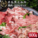 27位! 口コミ数「7件」評価「4.71」焼肉 バーベキュー セット 計800g 牛モモ 牛バラ 豚バラ 豚肩ロース 鶏もも肉 A4ランク 糸島黒毛和牛 糸島華豚 博多華味鳥【糸島ミ･･･ 