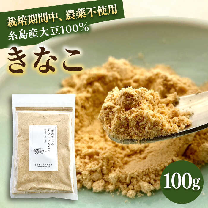 糸島 育ちの やさしい きなこ 100g×1袋 糸島市 / 糸島ボンテール農園[ACO001] 大豆 きな粉