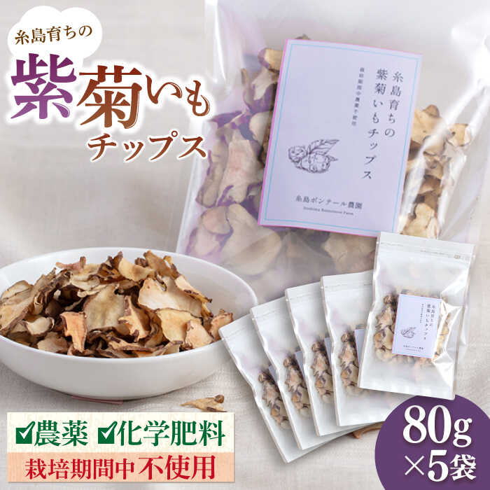 【ふるさと納税】糸島 育ちの 紫 菊いも チップス 80g×5袋 糸島市 / 糸島ボンテール農園[ACO009] 菊芋 スーパーフード 14000円