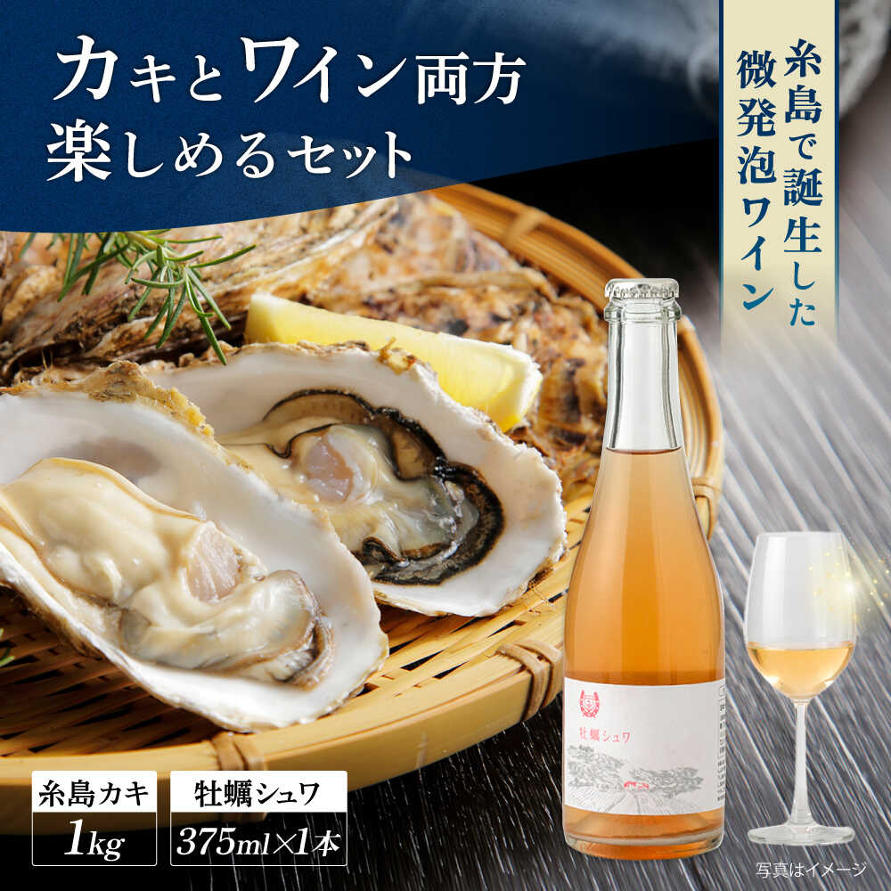 糸島カキ1kg 【糸島マスエワイナリ】 牡蠣シュワセット 糸島市 / いとしのいとしま 微発砲ワイン 酒[AEP006] 17000円 1万千円