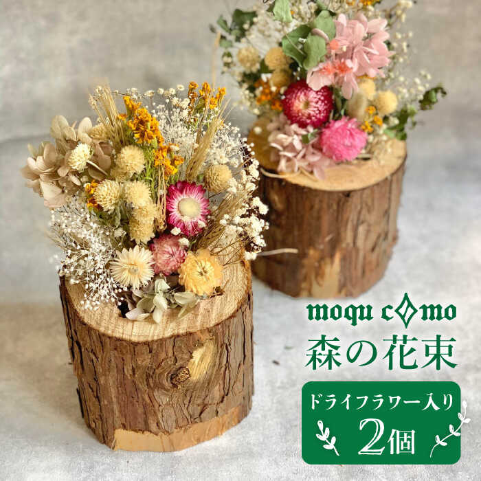 【ふるさと納税】≪森の花束 ≫デュオ（ドライフラワー入りポッ