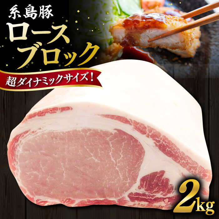 糸島豚 ロース ブロック肉 2kg 糸島市 / ヒサダヤフーズ [AIA068] 豚 豚肉 冷凍配送 かたまり肉1万9千円19000円