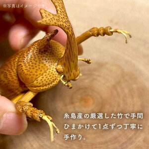 【ふるさと納税】爽風じぃじ工房の手作り竹細工 カブトムシ≪糸島市≫【爽風農園】【いとしまごころ】カブトムシ/竹細工/クラフト/手作り/昆虫 [AIZ002] 18000円