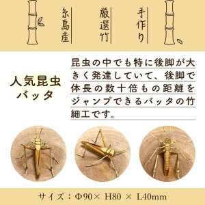 【ふるさと納税】爽風じぃじ工房の手作り竹細工 バッタ≪糸島市≫【爽風農園】【いとしまごころ】クワガタ/竹細工/クラフト/手作り/昆虫[AIZ003] 18000円