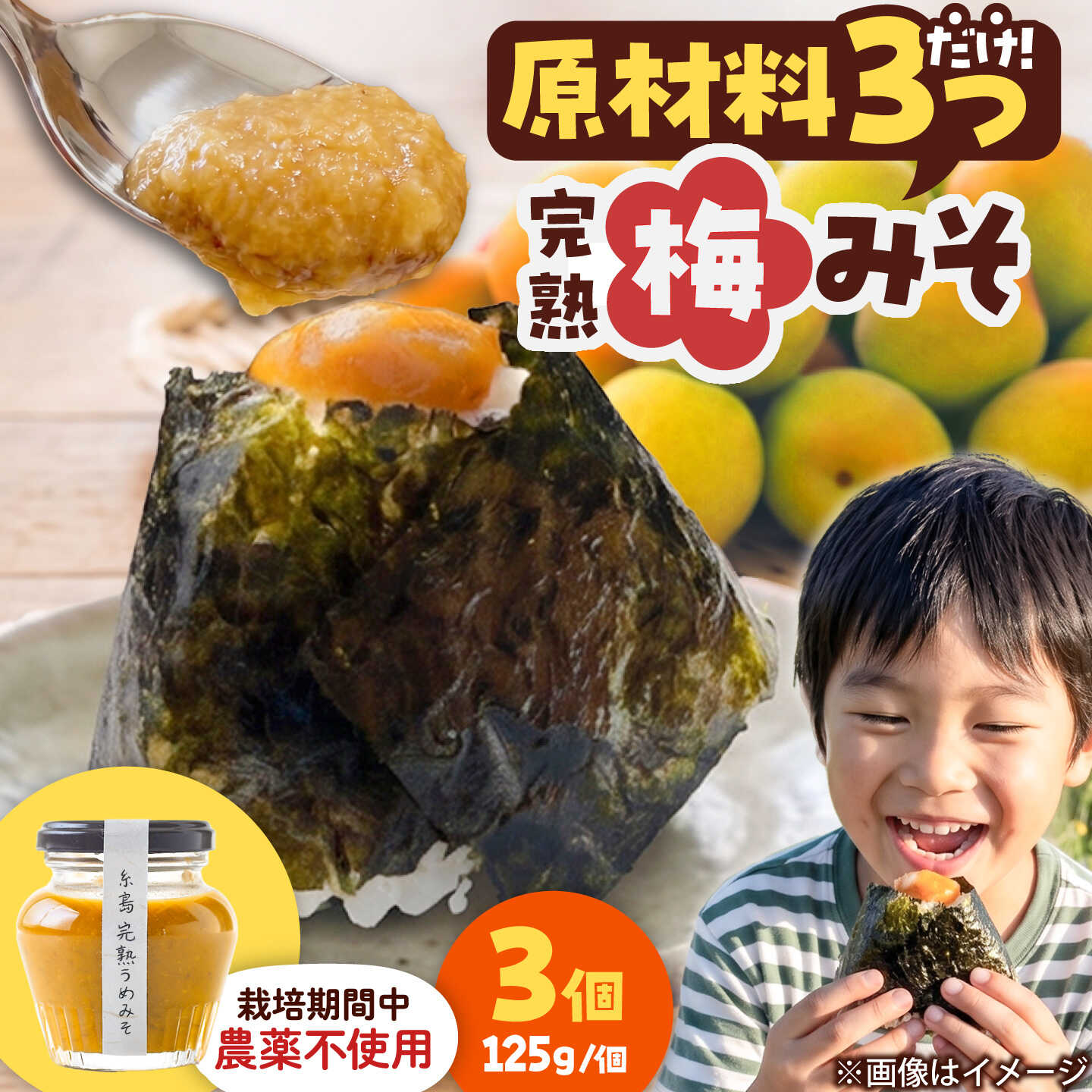 【ふるさと納税】糸島完熟うめみそ3個セット 糸島市 / 糸島げんき工房[AKR005] 梅...