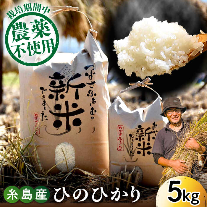 28位! 口コミ数「0件」評価「0」【令和5年産】糸島産 雷山のふもとの米 5キロ 栽培期間中 農薬不使用 糸島市 / ツバサファーム 米/白米/玄米/ヒノヒカリ[ANI001･･･ 