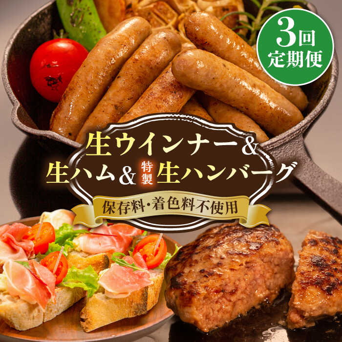 【ふるさと納税】【全3回定期便】生ウインナー 特製 生 ハンバーグ 生ハム 3種セット《糸島》【志摩ス...