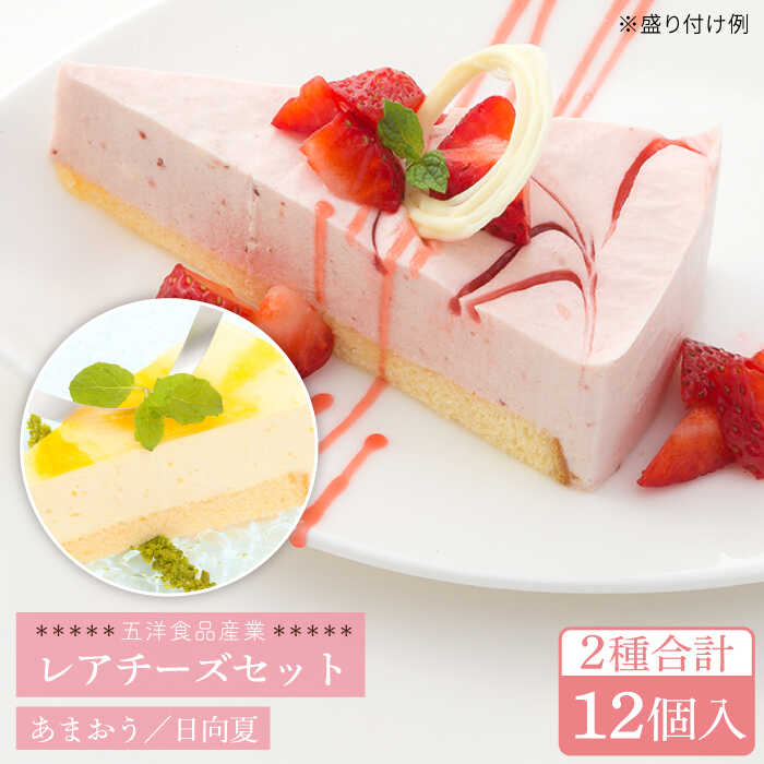 【ふるさと納税】レアチーズケーキ( あまおう/ 日向夏 ) ケーキ 2種12個 冷凍 糸島市 / 五洋食品産業 [AQD008] スイーツ 洋菓子 9000円 9千円