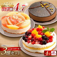 【ふるさと納税】冷凍ケーキ ホールケーキ3種セット (クワトロベリートルテ・ベルギーチョコムース・ショコラルージュ) 五洋食品産業 AQD017